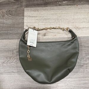 a new day Olive Green Shoulder Hobo Bag with Gold Chain